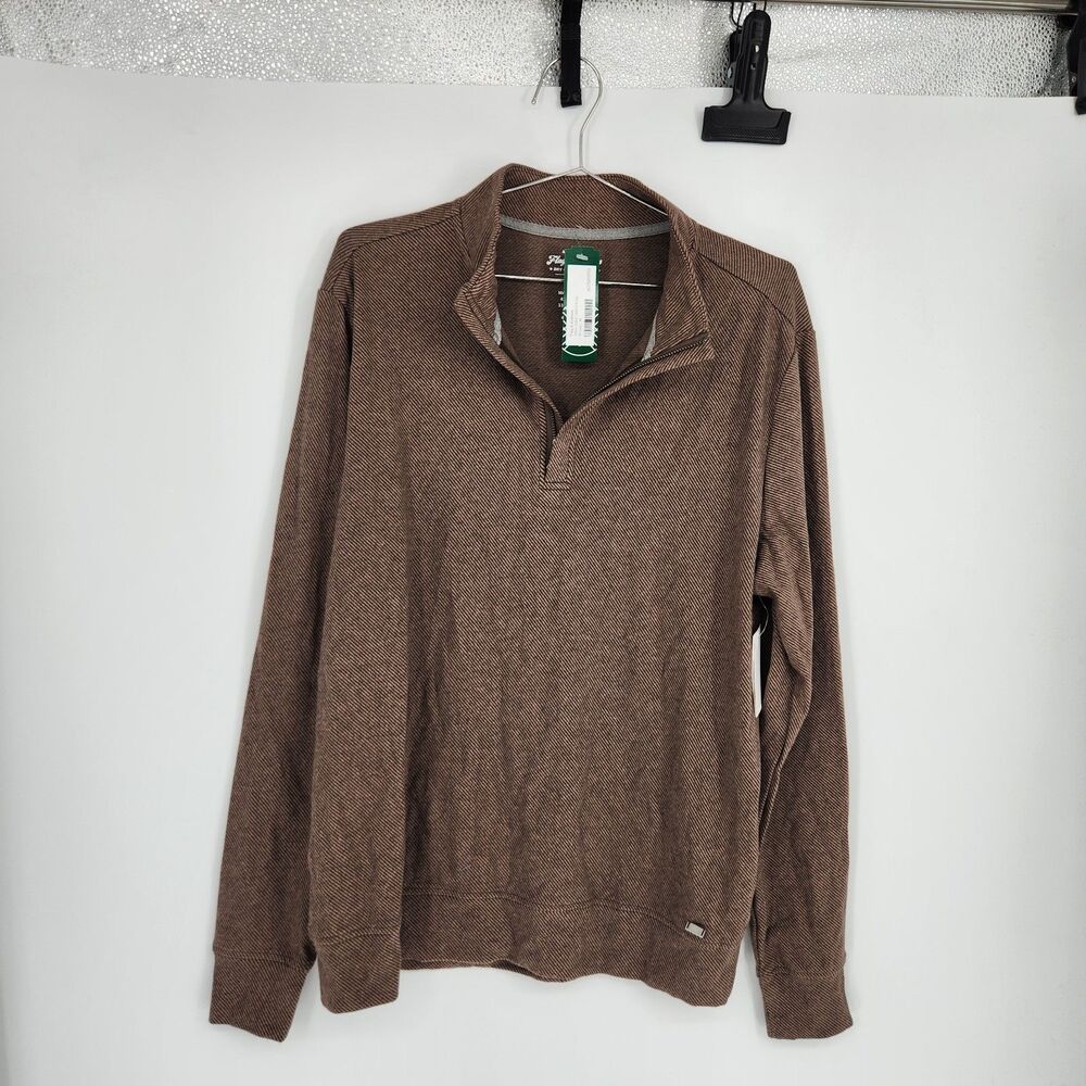 Flag & Anthem Men's Brown Medium Hero Solid Twill Quarter Zip NWT